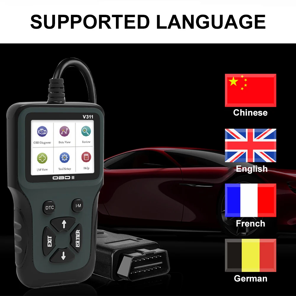 OBDIICAT-V311 OBD2 сканер автоматический считыватель кодов автомобильный