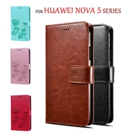 flip case for huawei nova 5 5i 5t 5z premium pu leather coque case for huawei nova 5i 5 pro wallet phone pouch cover funda capas
