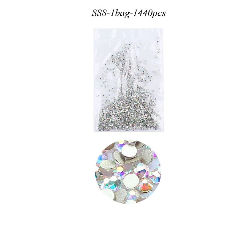 Swarovsky AB SS3 40 Mix Стразы для ногтей стеклянные 3D украшения плоские кристаллы