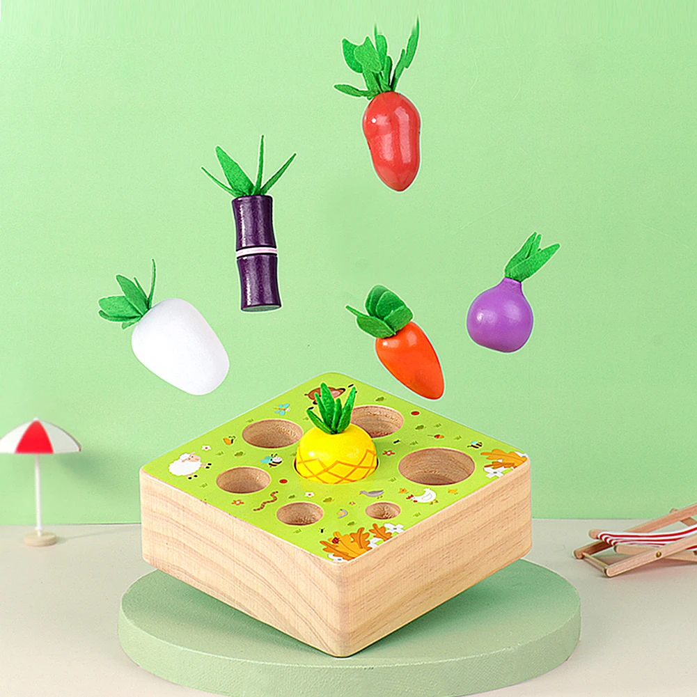 

Wooden Toy Set Sorting Simulation Fruits Vegetables Matching Game For Kids Gift Stacking Fine Motor Skill Preschool Learning