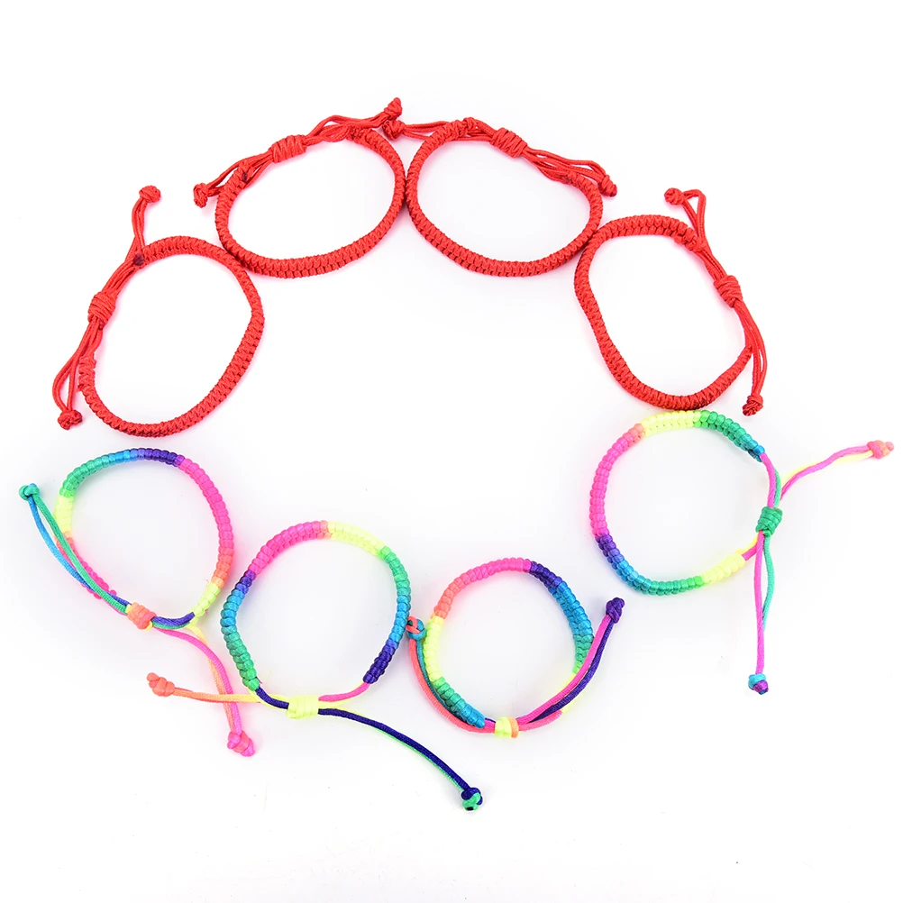 5 шт./лот унисекс двухслойная красная веревка ручной работы плетеная для мужчин и