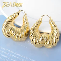 zeadear jewelry fashion african earrings copper gold planted light hoop for women lady daily wear engagement gift party