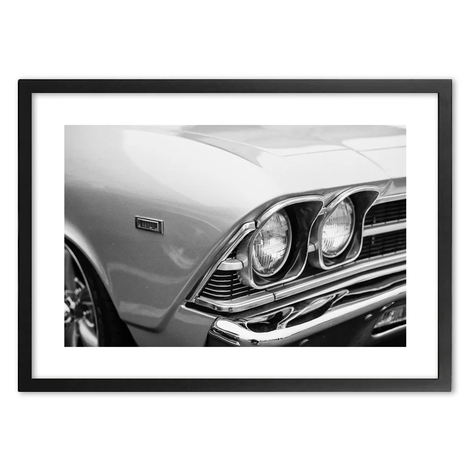 Скандинавские современные Автомобильные фары черно белые фотографии настенная