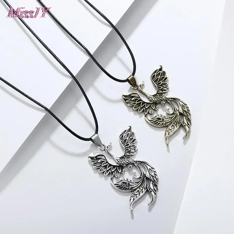 Новый Винтажный кулон ожерелье с Фениксом огненная птица ювелирные изделия