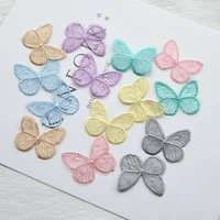 10pcslot embroidery snow gauze butterfly cloth paste clothing accessories shoes flower materials diy handmade flower