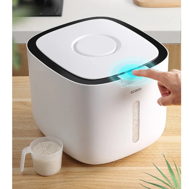 

10Kg Rice Storage Box Cylindrical Rice Container Food Storage Kitchen Collection Sealed Cereal Container Food Storage