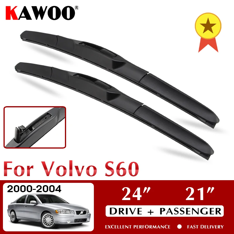 

Стеклоочистители KAWOO для лобового стекла Volvo S60 2000-2004, аксессуары для переднего стекла 24 "+ 21" LHD RHD