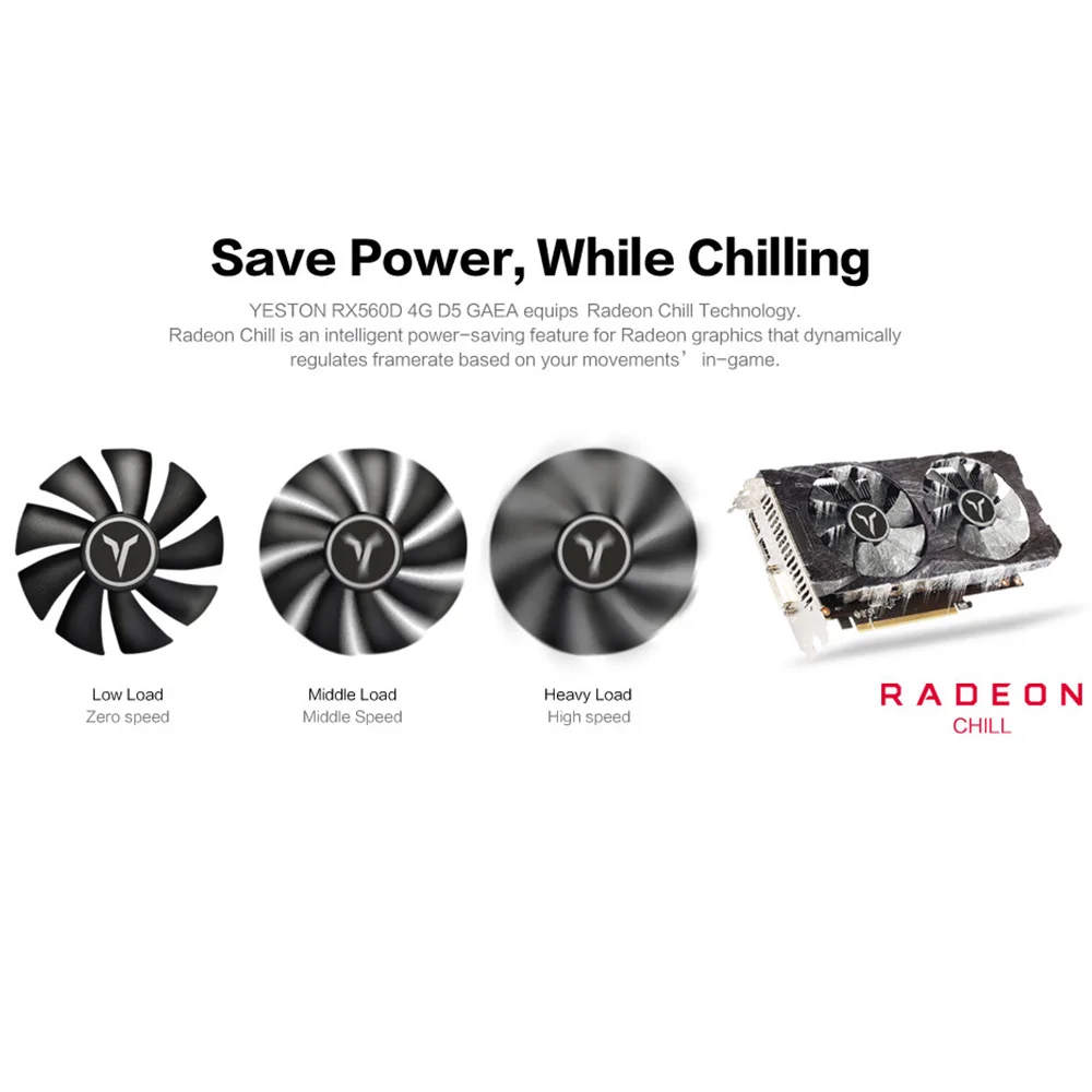 Yeston RX560D-4G D5 GAEA видеокарты двойной вентилятор охлаждения 4 Гб памяти GDDR5 128bit DP+ HDMI+ DVI-D GPU Улучшенный радиатор