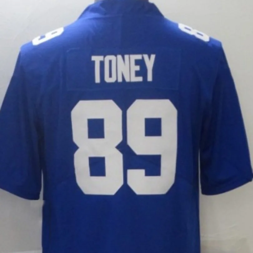 

American Stitch Toney 89 Blue White And Red Embroidery Giants Football Jersey For Mens S,M,L,XL,XXL,XXXL