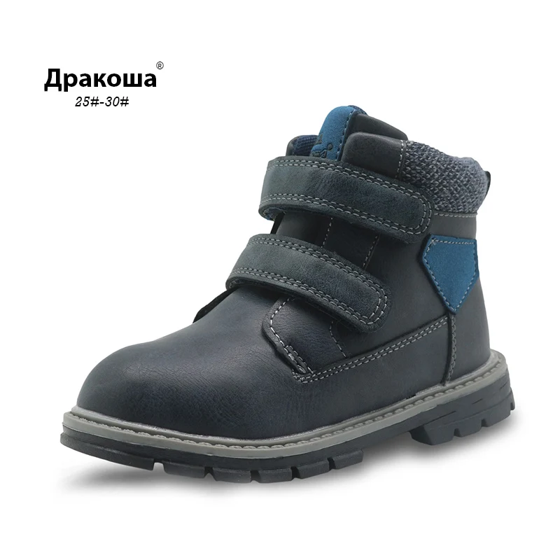 

Ботинки мартинсы Apakowa для мальчиков, ботинки из искусственной кожи, с двойным крючком и петлей, на осень/весну