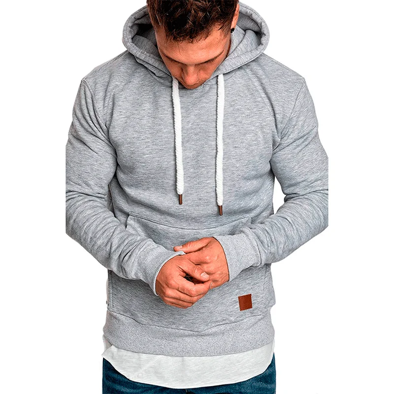 

Men Hoodie Sweatshirt 2021 Autumn and Winter New Men's Pocket Long-sleeved Velvet Hooded Men Sweatshirt