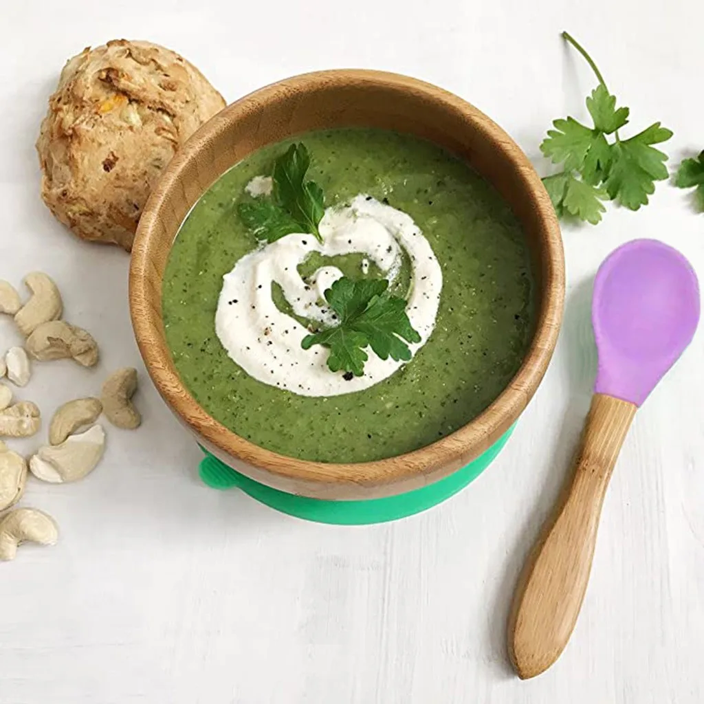 40 # круглая миска для малышей силиконовая чаша набор ложек на присоске Креативные