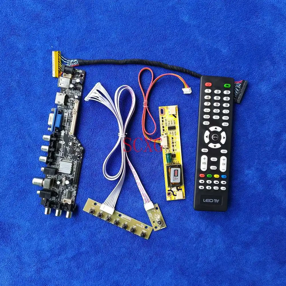 

Плата контроллера Digital DVB 2-CCFL 30 Pin LVDS 1366*768 AV VGA USB HDMI-совместима с M185B1/MT185GW01/M185XW01/TMS185WX1 KIT