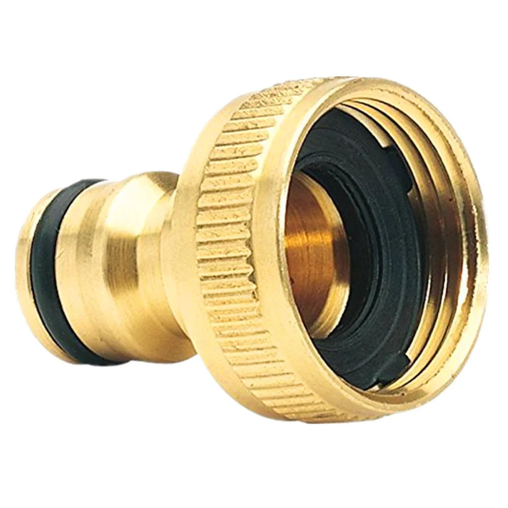 

Garden Hose Connector Brass 3/4-inch Thread Hose Water tube Connector Tap Snap Adaptor Fitting Garden Quick Connector Gold