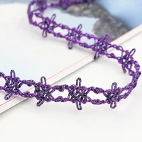 5 yards 1 9cm purple chinese knot hollow out lace wedding dress curtain belt diy handmade crafts accessories