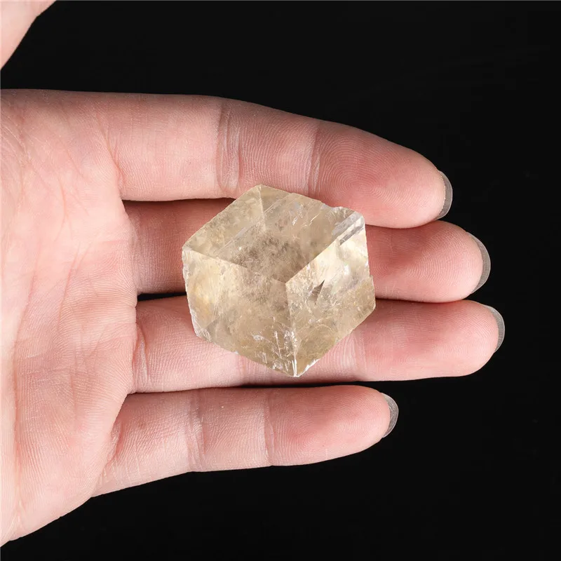 Натуральный желтый оптический кальцит необработанный материал кварцевый