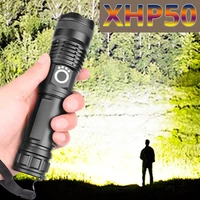 drop shipping xhp50 2 most powerful flashlight 5 modes usb zoom led torch xhp50 18650 or 26650 battery best camping outdoor