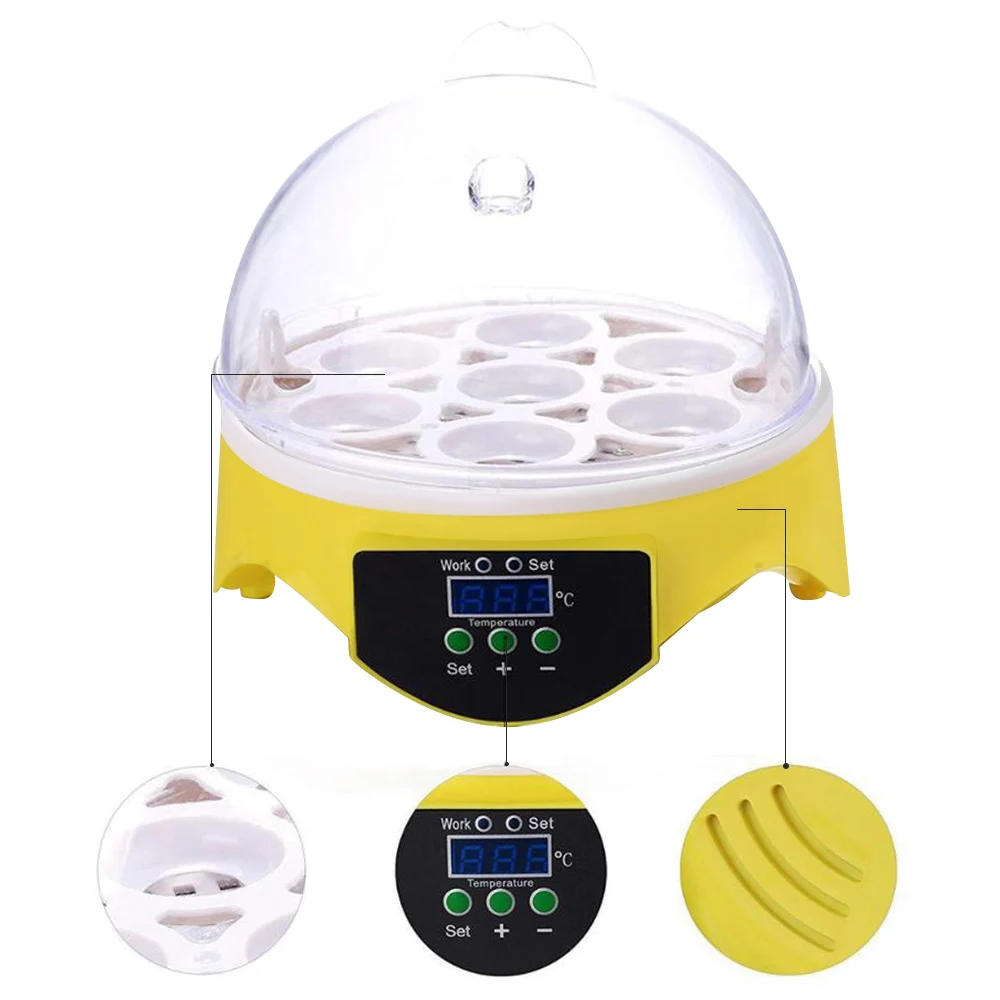 Автоматический инкубатор 7 яиц для утки птичий прибор контроля температуры |