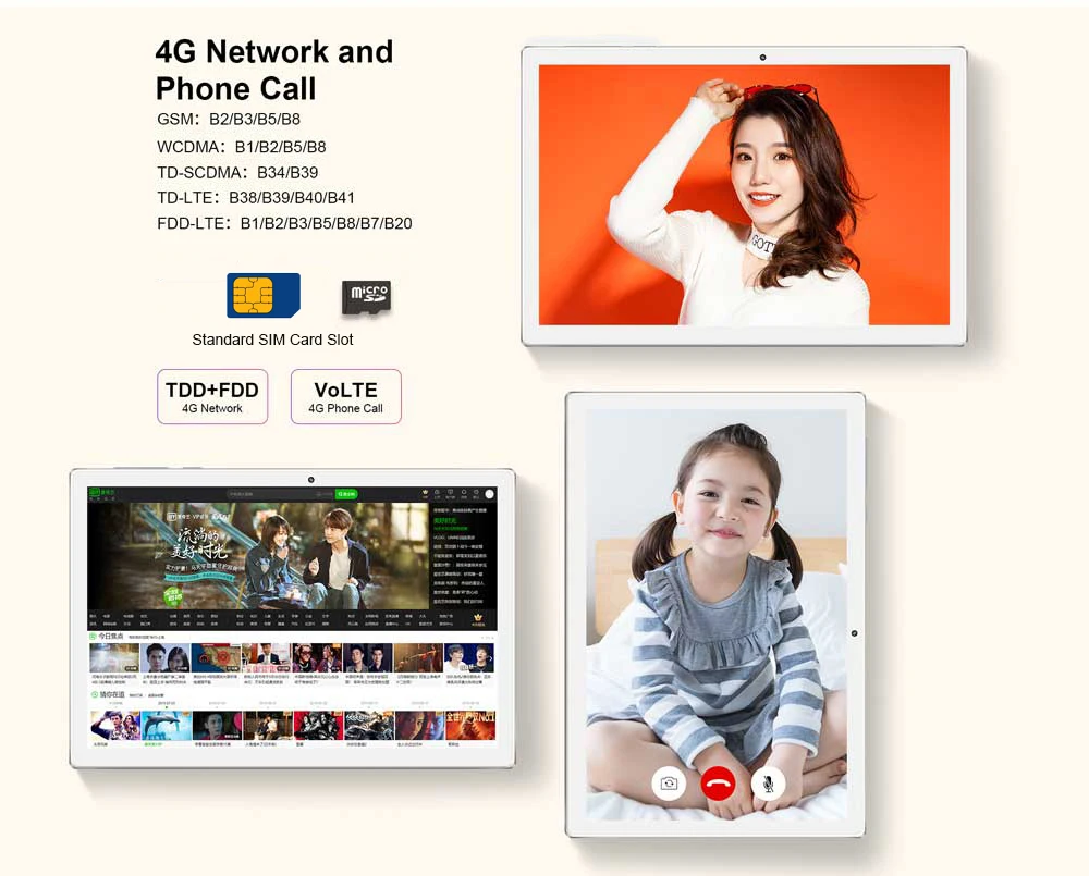 2022 Новое поступление 4G LTE Tablet 10 1-дюймовый Android Core Дешевый планшет 256GB ROM Двойные