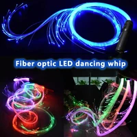 multi color led fiber optic whip 360%c2%b0swivel bright light up rave toy flow dance amazing decor