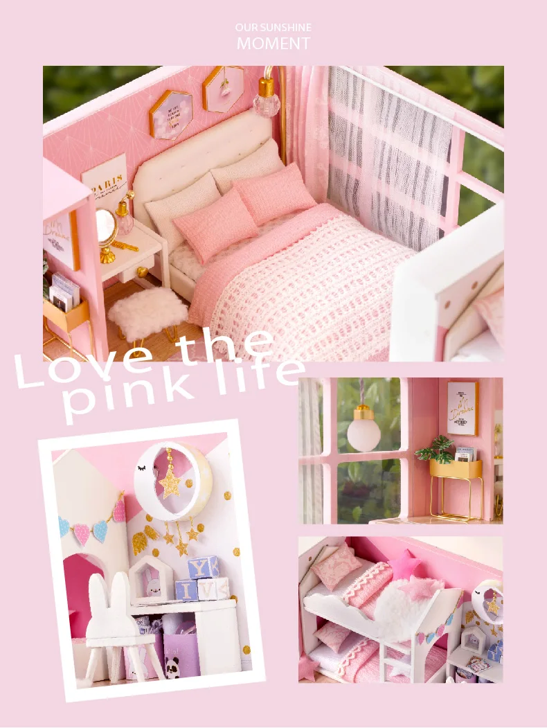 DIY деревянный дом Miniaturas с мебели DIY миниатюрный дом Каса Кукольный дом игрушки для детей подарки на день рождения коробка театр M33