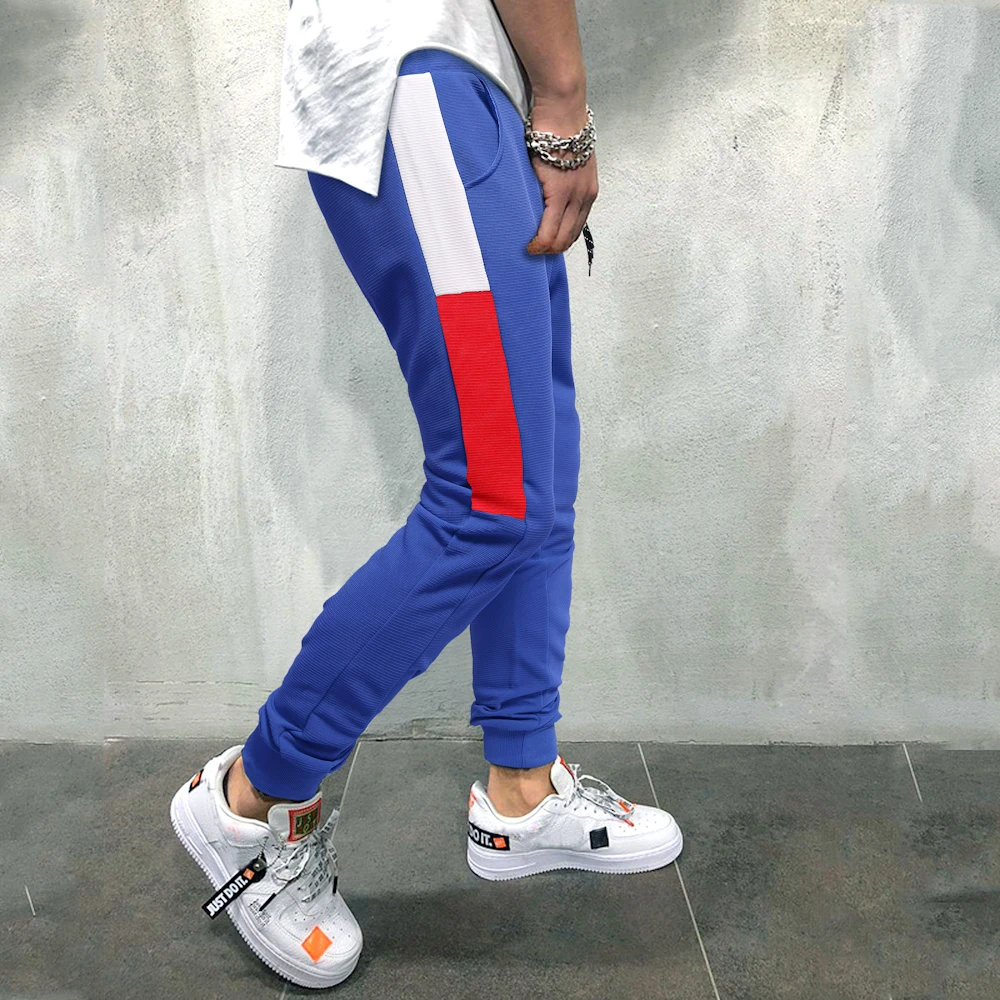Men's Sweatpants Side Stripe Hip Hop Track Pants Street Wear Skinny Joggers Drawstring Elastic Waist Male Casual | Мужская одежда
