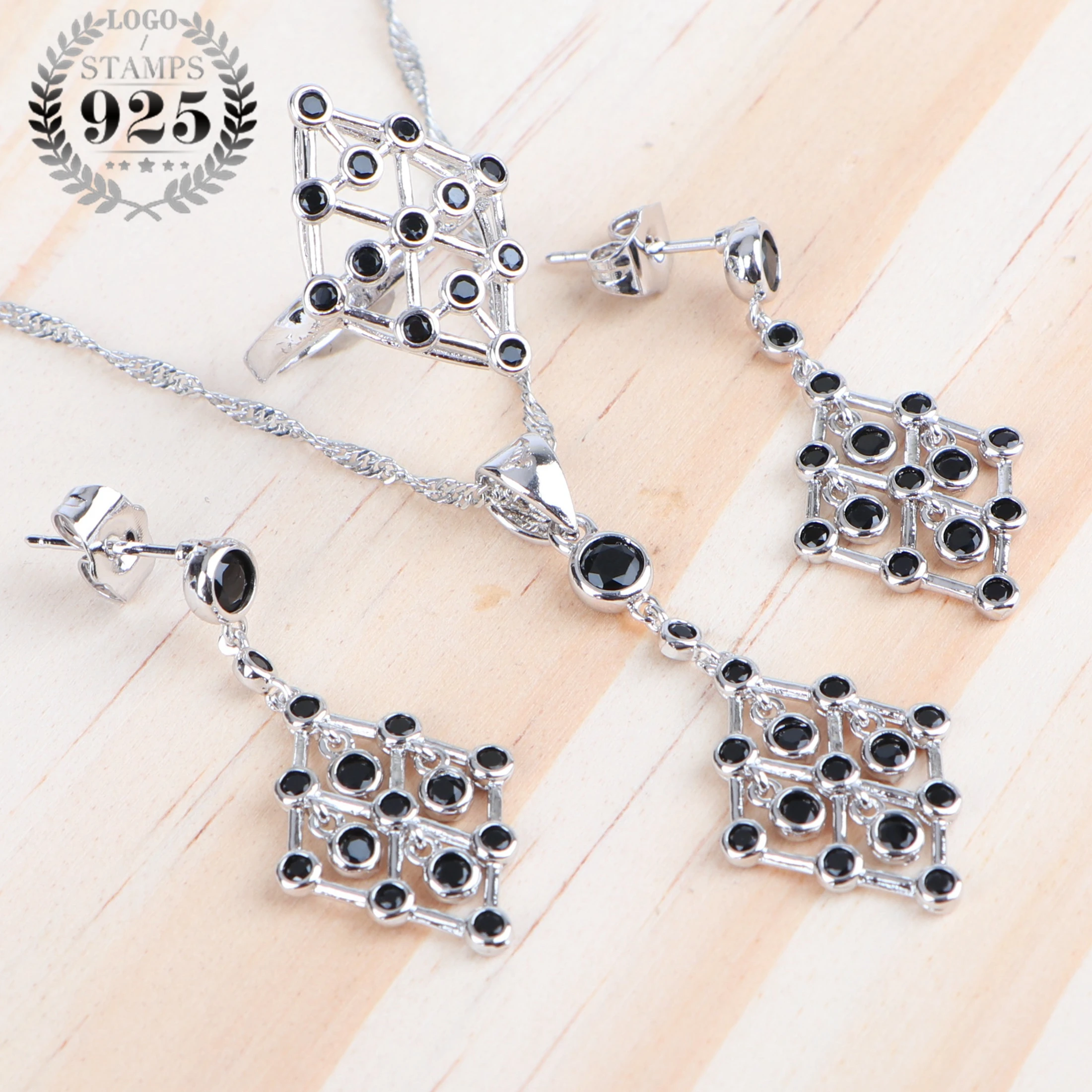 Роскошные женские свадебные ювелирные наборы Серебро 925 кубический циркон