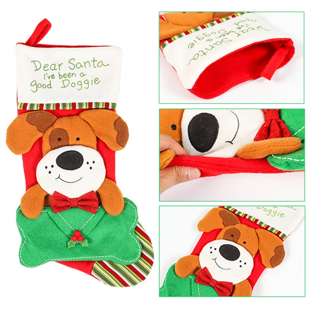 Новинка милые рождественские чулки Рождественское украшение конверт для собаки