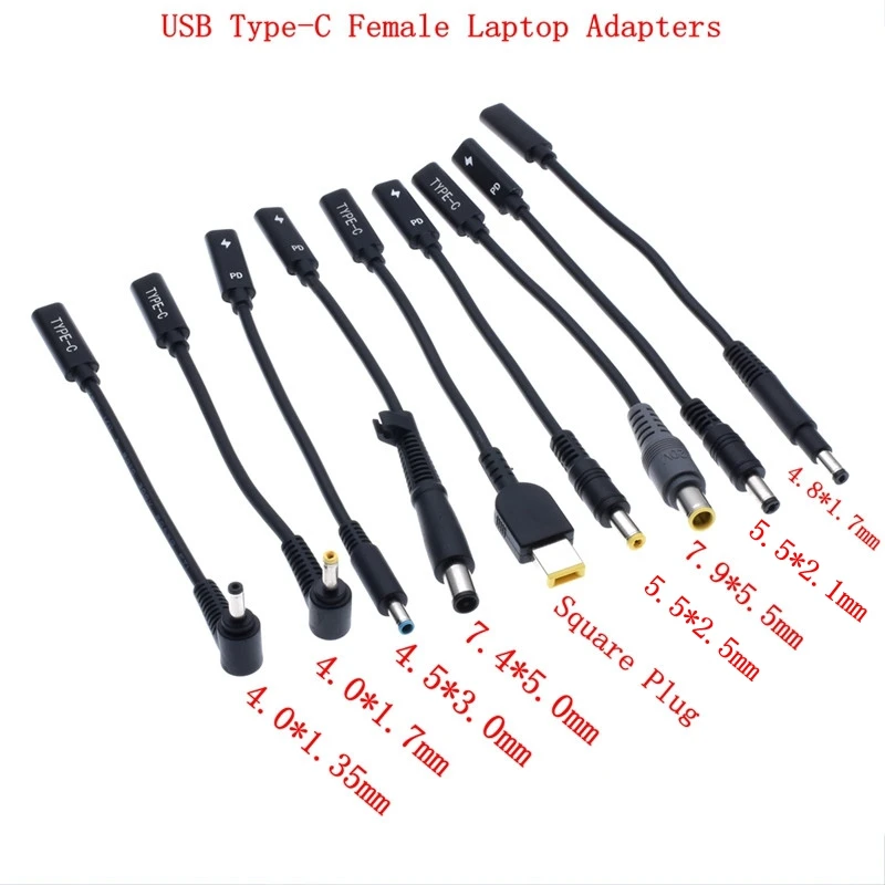 USB 3 1 type C мама к DC 7 4*5 0 мм 4 5*3 5 5*2 2 Sqaure папа зарядное устройство адаптер соединитель