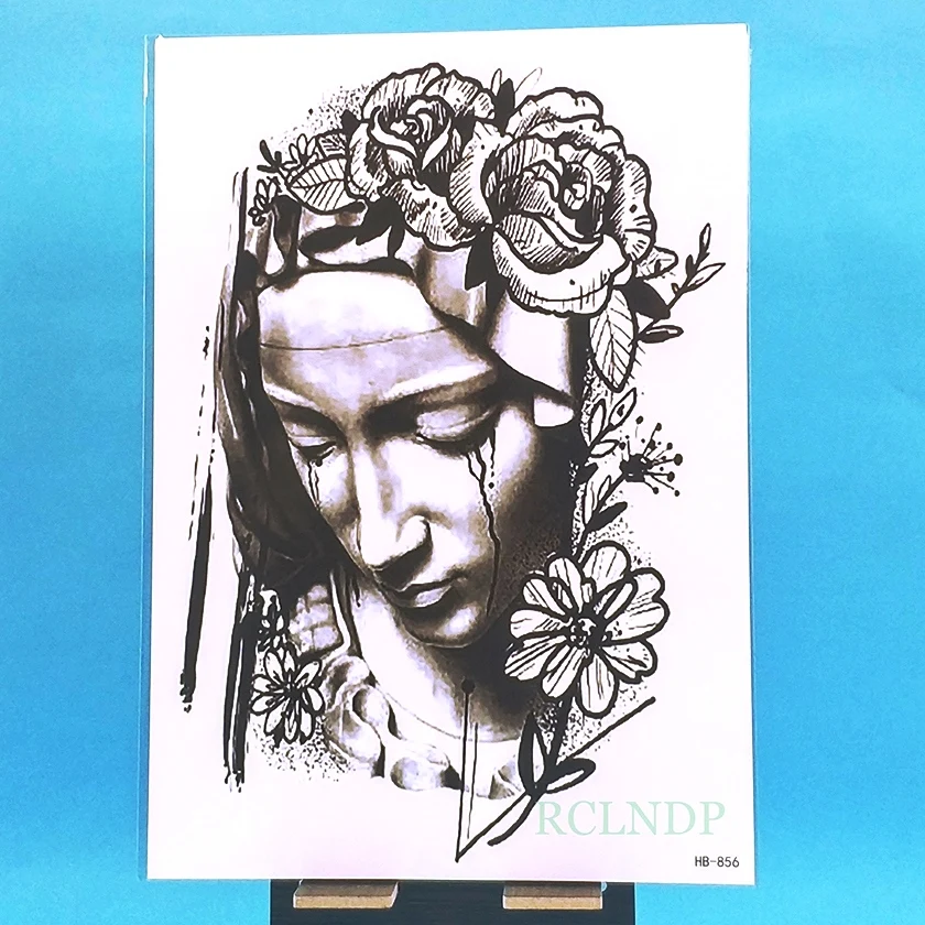 Водостойкая Временная тату-наклейка христианская благословная Дева Мария