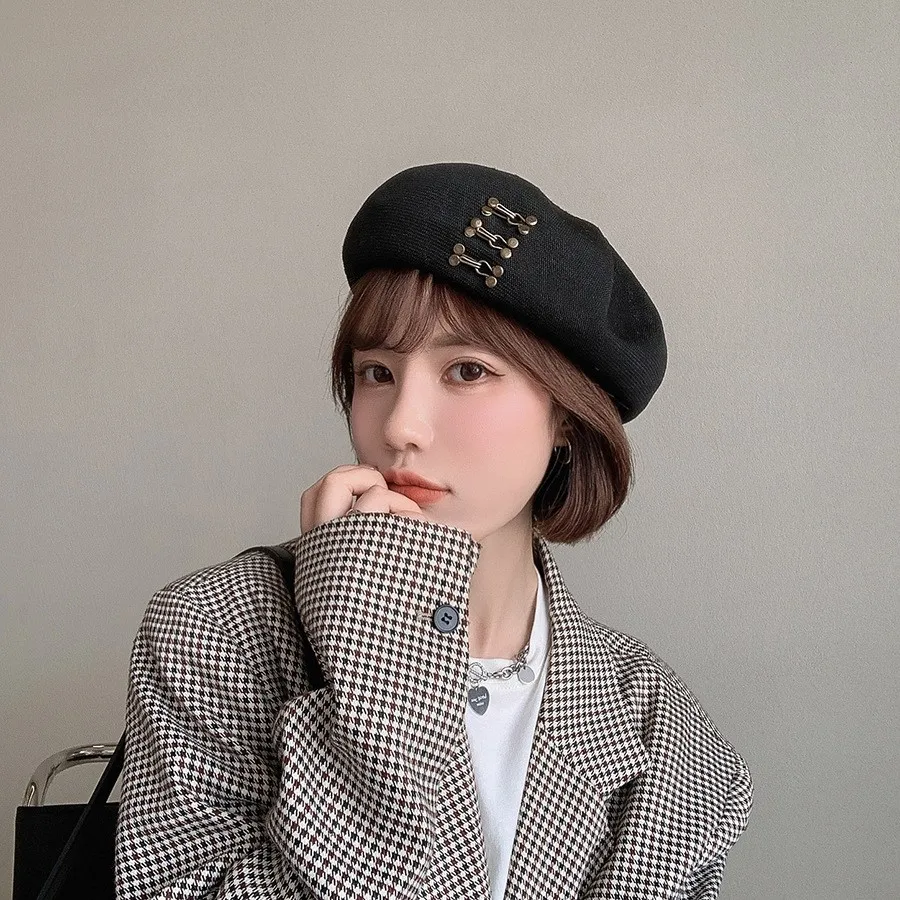 Женский берет YQYXCY шапка художника на осень и весну дышащая хлопковая пряжка