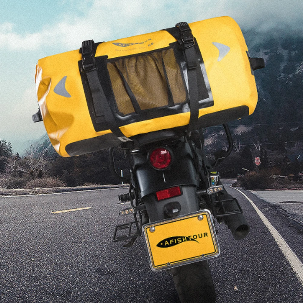 

Black Motorcycles Bag Large Capacity Saddle Bags Reflective Motorcycle Saddlebags 65L Moto Bag Waterproof Racing Travel Luggage