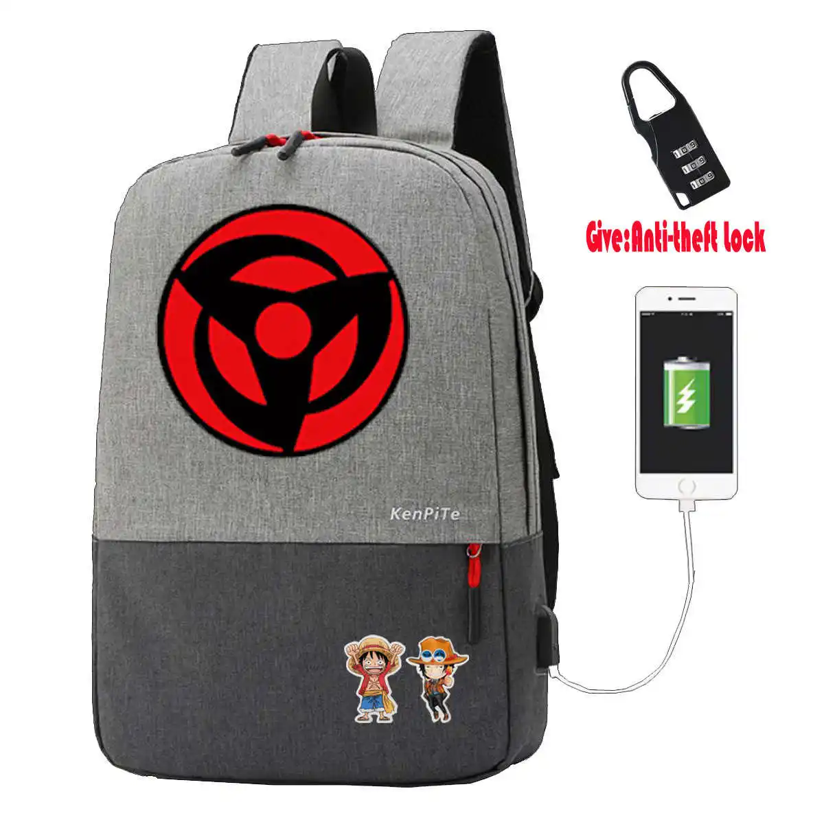 

Рюкзак для ноутбука Haikyuu, с защитой от кражи, USB-портом