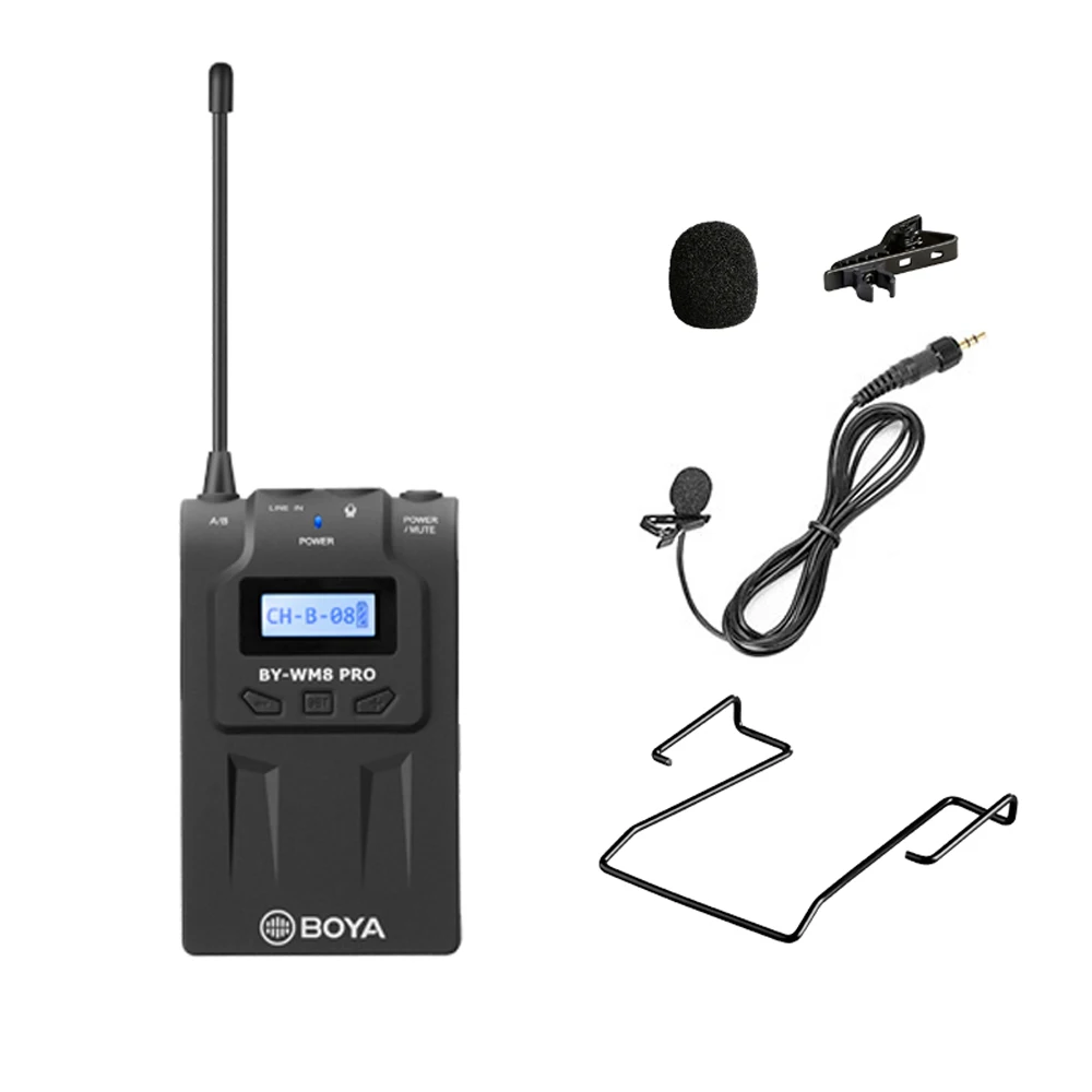 

BOYA TX8 Pro Wireless Bodypack Transmitter Lavalier Condenser Microphone Kit Digital UHF 100m System for RX8 BY-WM8 Pro K2 K1