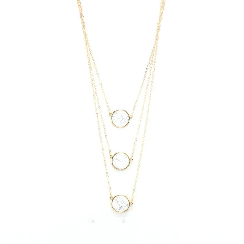 Женское черное белое зеленое ожерелье с кулоном из камня кормле Золотая цепочка