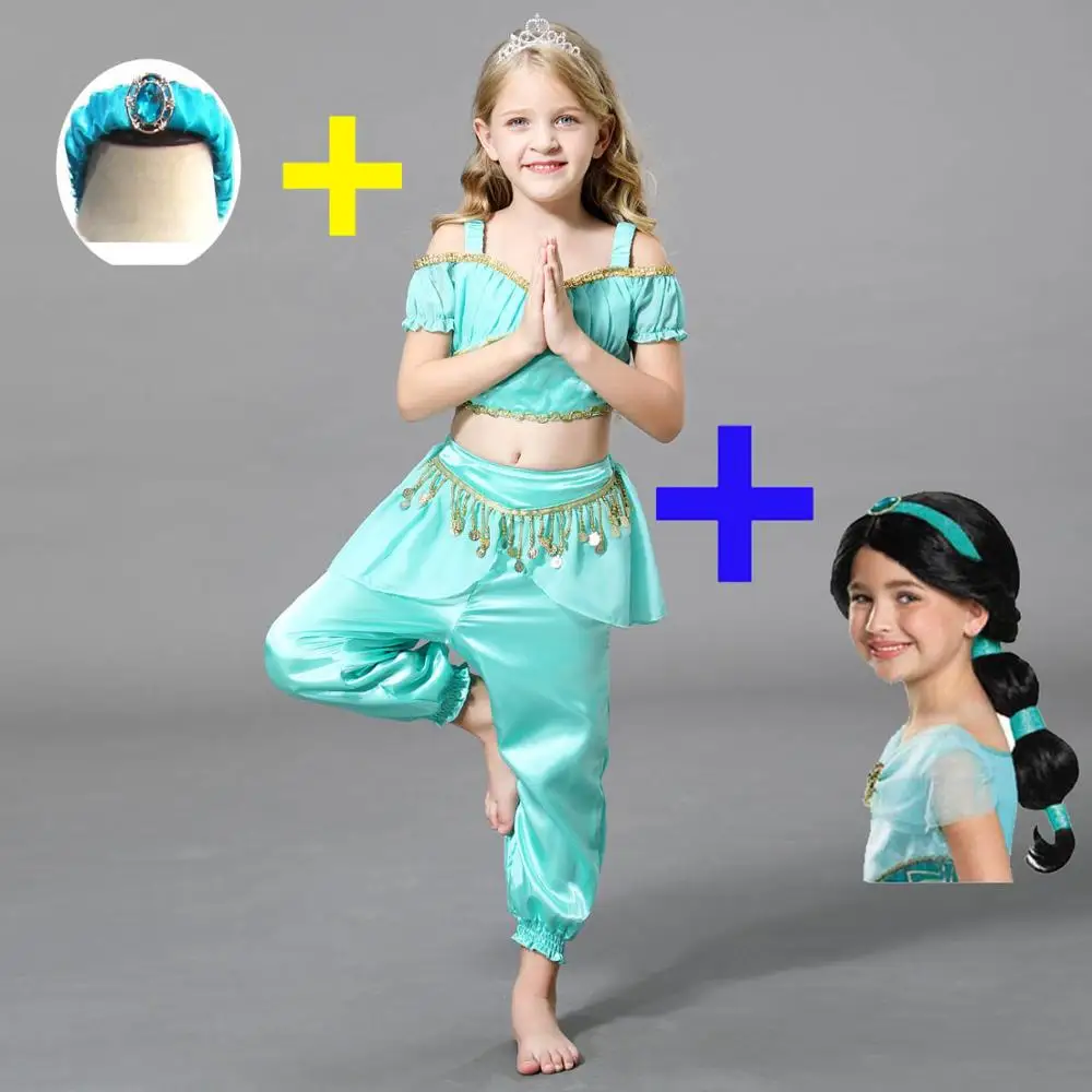 Летнее платье для девочек аравийская Принцесса Жасмин наряжаться в Костюм