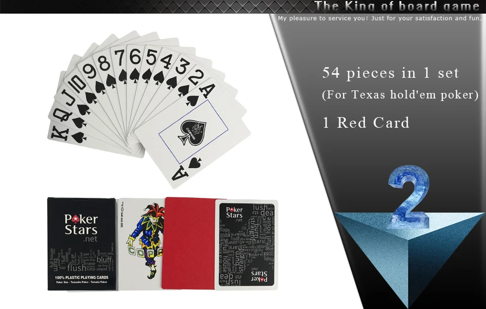 K8356 10 компл./лот Baccarat Texas Hold'em пластиковые игральные карты водонепроницаемые атласные для покера карты Pokerstar настольная игра 2,48*3,46 дюймов