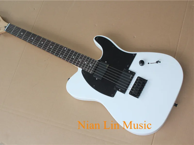 6-ой Электрогитары белый Цвет тела и комплектующие черного цвета кленовым грифом