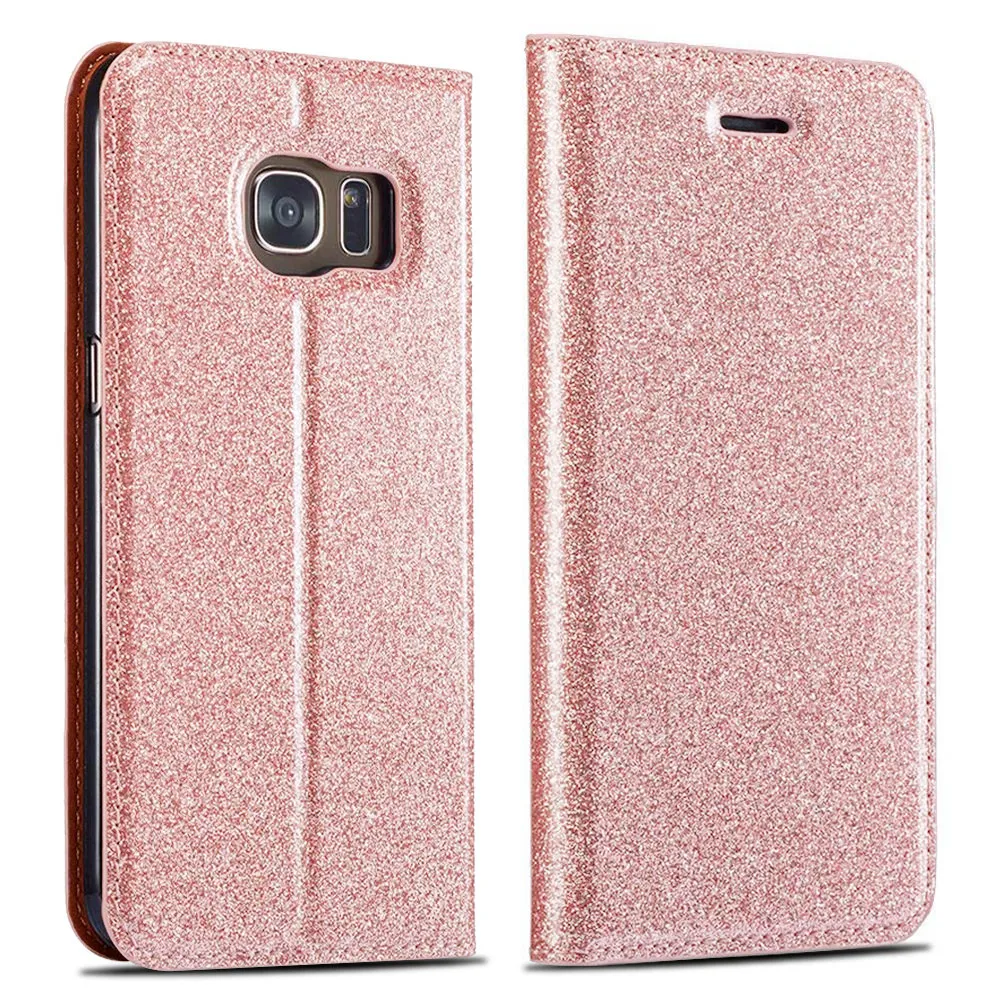 Блестящий чехол бумажник с откидной крышкой для Samsung Galaxy A3 A5 J3 J5 2017 подставкой ес A7