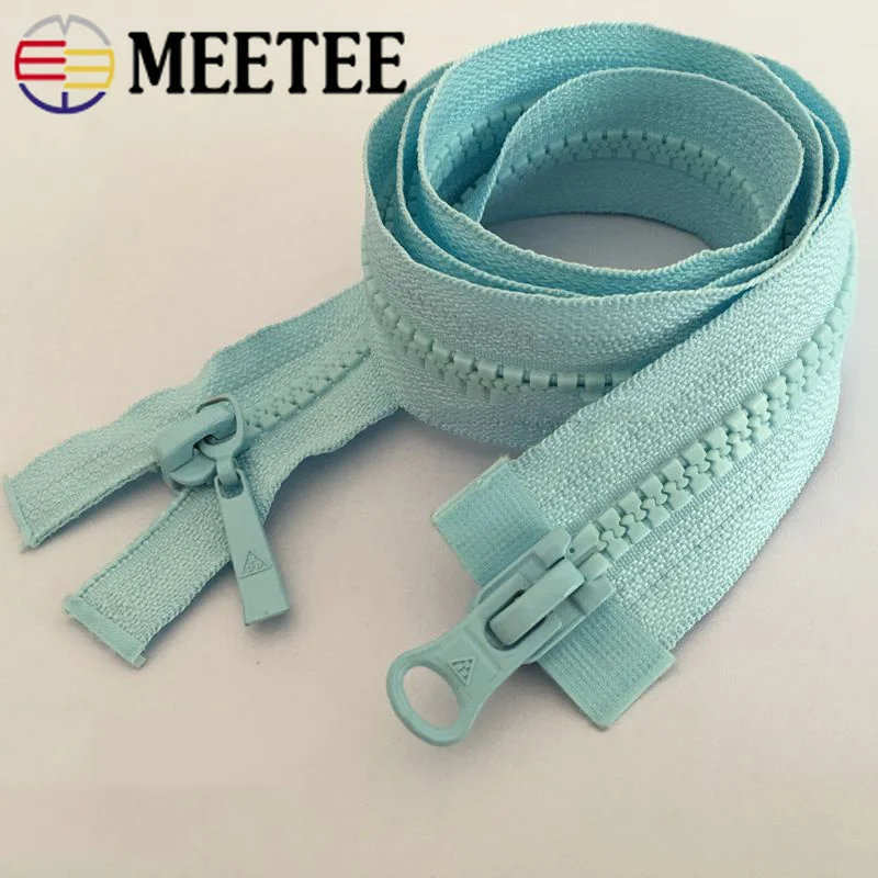 Meetee 5/10 шт. 80 см 5 # разноцветная резиновая двойная молния с открытым хвостом Сделай