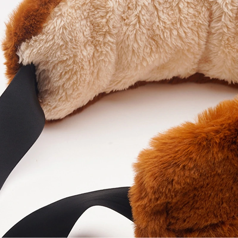 

Japanese Women Winter Thicken Fuzzy Plush Earmuffs Headband Cute Cat Ears Lace-Up Bowknot Earflap Hairband Ear Warmer