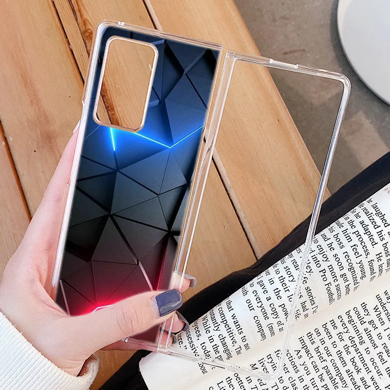 

For Samsung Galaxy Z Fold 2 Case Cute Transparent PC Hard Case Back Cover For Samsung Samsung Z Fold2 Fold 3 Phone Shell Coque