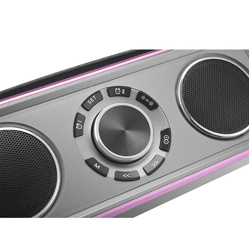 Беспроводной Bluetooth динамик открытый 25 Вт сабвуфер зеркало двойной будильник домашний стол 3D объемный динамик s поддержка TF AUX