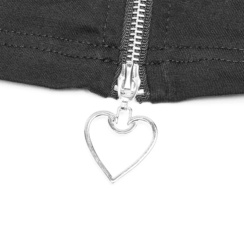 Женское облегающее платье панк-рейва готическое черное с коротким рукавом на