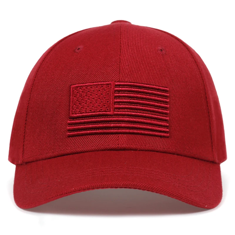 High Quality USA Flag Baseball Cap Men Women Eagle Snapback Dad Hat Bone Outdoor Casual Sun Golf Hat Trucker Snapback Cap Gorras - Цвет: Бордовый