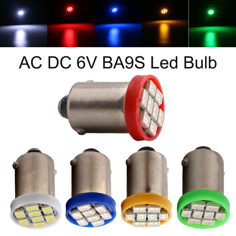Новейшие светодиодсветодиодный лампы 10 шт. DC 6 В 3 BA9S 1206 8SMD T11 T4W H6W|Сигнальная лампа|