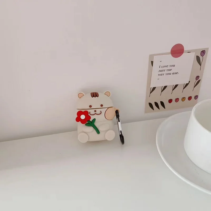 Мягкий силиконовый чехол для наушников Airpods1/2 Pro с 3D рисунком улыбающегося