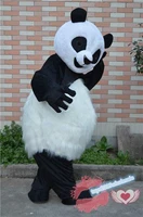 long fur chinese panda mascot costume cosplay birthday party parade dress outfit