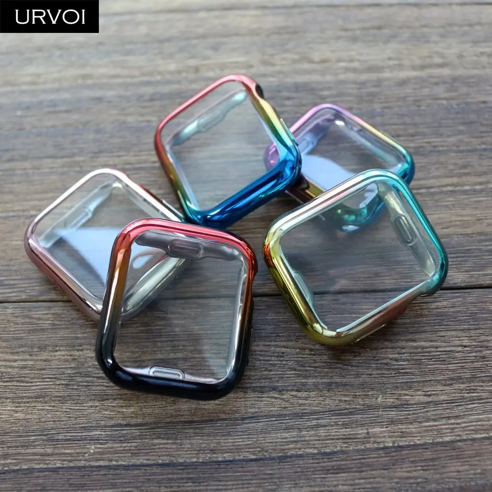 Чехол URVOI для Apple Watch series 5 4 3 2 мягкая ТПУ Рамка с полным покрытием и градиентными