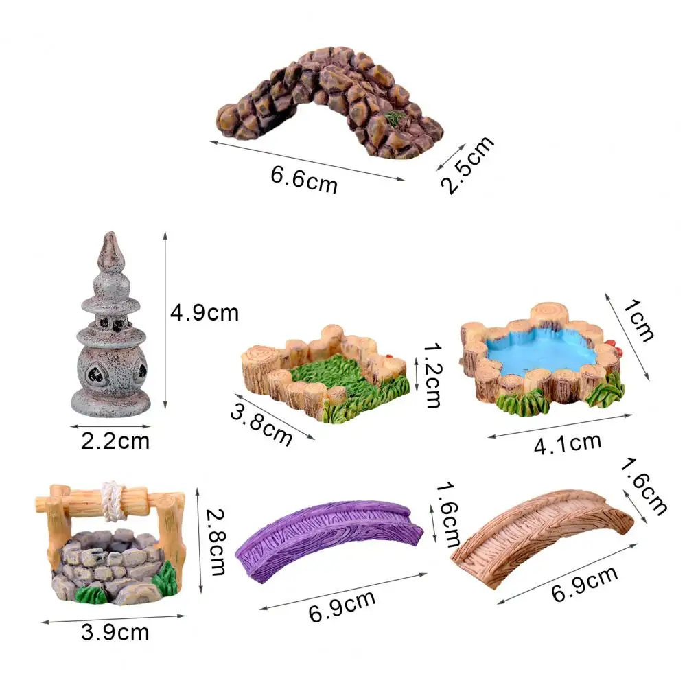 

Eco-friendly Micro Figurines Anti-deform Resin Miniature Landscape Scene Statues Attractive For Garden Scenic Home Decoration